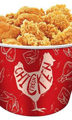 Balde para frango frito com tampa Balde para frango frito com tampa