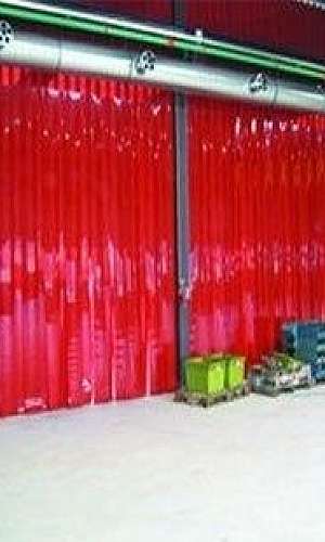 Cortina de PVC vermelha Cortina de PVC vermelha