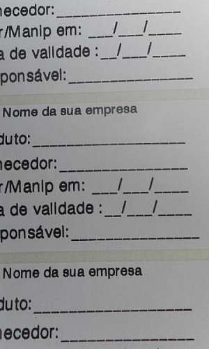 Etiquetas para embalagens de congelados Etiquetas para embalagens de congelados