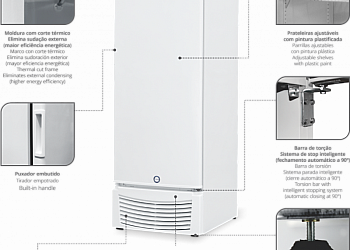 Freezer e refrigerador vertical industrial