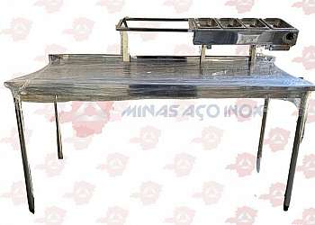 Mesa de aço inox para padaria Mesa de aço inox para padaria